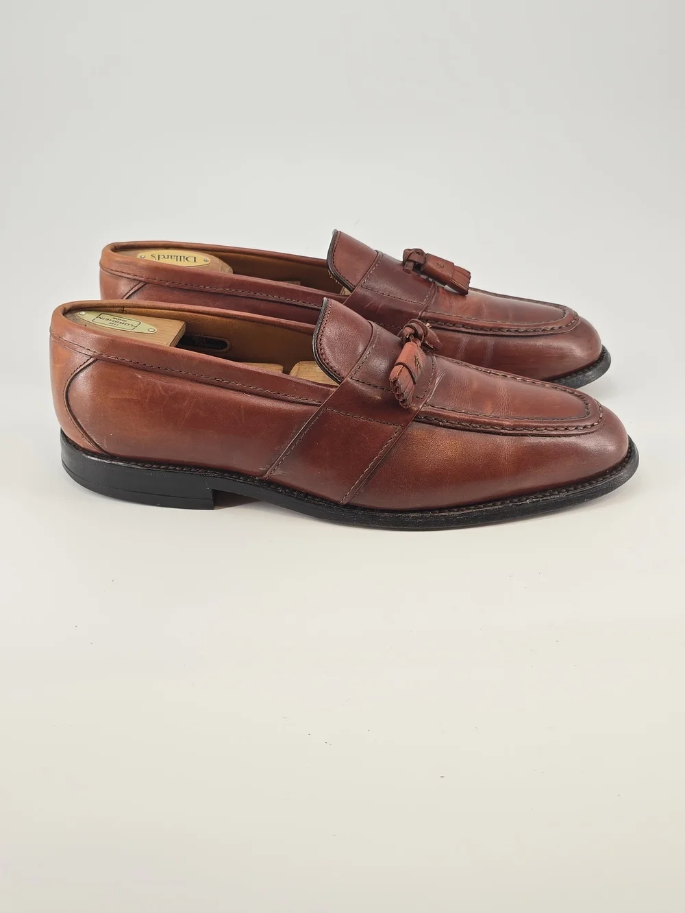 Allen Edmonds Chestnut Brown Leather Tassel Loafers 10 D Biscayne